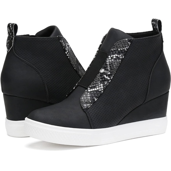 Shoes - Katliu Animal Print Platform Wedge Sneakers